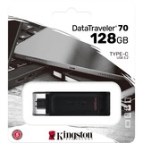 Kingston DataTraveler 70 128 GB usb-stick Zwart, DT70/128GB, USB-C 3.2 Gen 1