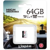 Kingston High Endurance 64 GB microSDXC geheugenkaart Wit/zwart, UHS-I (U1), Class 10