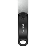 SanDisk iXpand Go 128 GB usb-stick Zwart/zilver, USB-A 3.2 Gen 1, Apple Lightning Connector