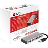 Club 3D USB 3.0 Hub 4-Port + Power Adapter usb-hub aluminium, CSV-1431