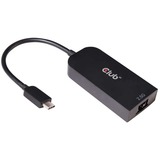 Club 3D USB-C 3.2 Gen 1 naar RJ-45 2.5Gbps adapter Zwart, 0,16 meter