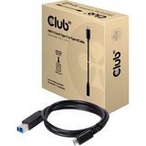 Club 3D USB-C 3.2 Gen 2 naar USB-B kabel Zwart, 1 meter