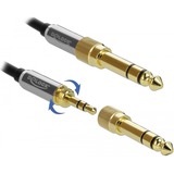 DeLOCK Stereo Jack 3,5 mm 3-Pin male > female verlengkabel Zwart, 0,5 meter