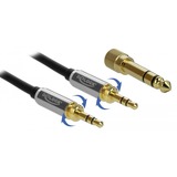 DeLOCK Stereokabel 3,5 mm 3 Pin-stekker > 3,5 mm 3 Pin-stekker Zwart, 5 meter