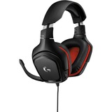 Logitech G332 Wired  over-ear gaming headset Zwart/rood, PC, PlayStation 4 / 5, Xbox One (Series X|S), Nintendo Switch, Mobile