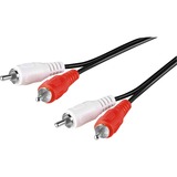 goobay 2x Tulp kabel Zwart, 5 meter, Stereo