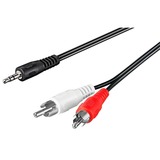 goobay 3,5 mm jack naar 2x stereo RCA (Tulp) kabel Zwart, 1,5 meter
