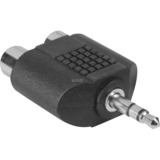 goobay Adapter 3,5mm Jack > 2x Tulp Zwart, Stereo, Bulk