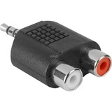 goobay Adapter 3,5mm Jack > 2x Tulp Zwart, Stereo, Bulk