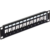 DeLOCK 10" Keystone Patch Panel 12 Port metal black patchpaneel Zwart, 43326