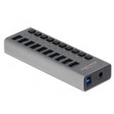 DeLOCK External USB 3.0 Hub with 10 Ports + Switch usb-hub Grijs