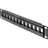 DeLOCK Keystone Patchpanel 10" 12 Port patchpaneel Zwart