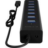 ICY BOX IB-HUB1700-C3 usb-hub Zwart