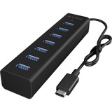 ICY BOX IB-HUB1700-C3 usb-hub Zwart