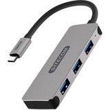 Sitecom CN-387 USB-C Hub 3 Port usb-hub Zilver/zwart, CN-387