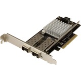 Startech 2 poorts 10G glasvezel netwerkkaart met open SFP+ netwerkadapter Zwart