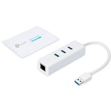 TP-Link USB 3.0 3 Poort Hub & Gigabit Ethernet Adapter 2 in 1 USB Adapter UE330 usb-hub Wit