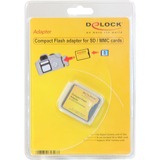 DeLOCK Compact Flash Adapter voor SD/MMC kaartlezer Zwart/geel, 61796