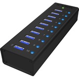 ICY BOX IB-AC6110 usb-hub Zwart, 10x USB 3.0 Poorten