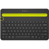 Logitech K480 Bluetooth Multi Device Black, toetsenbord Zwart/geel, US lay-out, Bluetooth