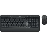 Logitech MK540 Advanced - Draadloze toetsenbord- en muiscombinatie, desktopset Donkergrijs, EU lay-out (QWERTY, 1000 dpi