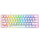 Razer Huntsman Mini Mercury RGB gaming toetsenbord Wit, US lay-out (QWERTY), Razer Clicky Optical (Purple), 60%, RGB leds, TKL