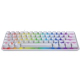 Razer Huntsman Mini Mercury RGB gaming toetsenbord Wit, US lay-out (QWERTY), Razer Clicky Optical (Purple), 60%, RGB leds, TKL