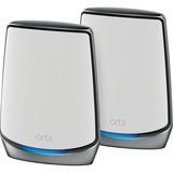 Netgear Orbi WiFi 6-systeem (RBK852) AX6000 mesh router Wit/zilver, 1x Router (RBR850), 1x Satelliet (RBS850), Dekking tot 350 m²