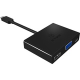 ICY BOX IB-DK4032-CPD Combo Adapter voor notebooks Zwart