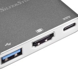 SilverStone EP08C USB-C naar HDMI adapter Grijs/wit