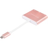 SilverStone EP08P USB-C naar HDMI adapter Pink/wit