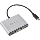 SilverStone USB-C naar VGA adapter Zilver/zwart