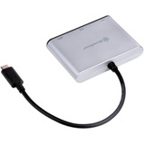 SilverStone USB-C naar VGA adapter Zilver/zwart