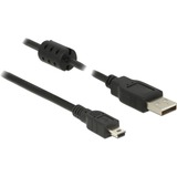 DeLOCK Cable USB 2.0-A > USB mini-B 5pin 0,70m  kabel Zwart