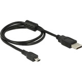 DeLOCK Cable USB 2.0-A > USB mini-B 5pin 0,70m  kabel Zwart
