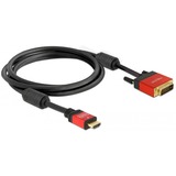 DeLOCK High Speed HDMI A (male) > DVI (male) adapter Zwart, 2 meter