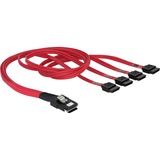 DeLOCK MiniSAS SFF-8087 36-pin naar 4x 7-pin SATA adapter Rood, 0,5 meter