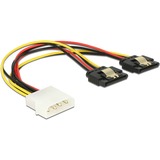 DeLOCK Power Molex 4-pin male > 2 x SATA 15-pin splitterkabel Zwart/rood, 0,2 meter