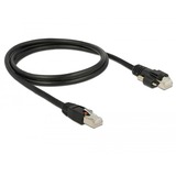 DeLOCK RJ45 plug > RJ45 plug met schroeven Cat.6 SSTP kabel Zwart, 1 m