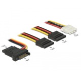 DeLOCK SATA 15 pin plug > 3 x SATA receptacle + 1 x Molex 4 pin female (PCB) kabel 20 cm