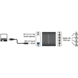 DeLOCK USB 3.0 > 4x Gigabit LAN adapter Zwart, 80 centimeter