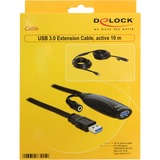 DeLOCK USB 3.0 actieve verlengkabel Zwart, 10 meter