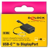 DeLOCK USB-C > DisplayPort adapter sleutelhanger Zwart, 4K 60Hz