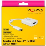 DeLOCK USB-C > HDMI adapter Wit, 0,1 meter, 4K 60Hz, HDR