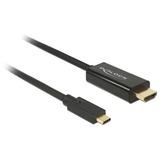 DeLOCK USB-C naar HDMI kabel Zwart, 3 meter, 4K 30 Hz, DP Alt Mode