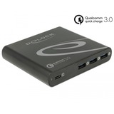 DeLOCK USB Oplader 1x USB Type-C + 3x USB Type-A Zwart