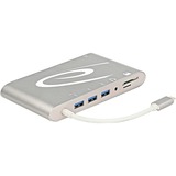 DeLOCK USB Type-C 3.1 Docking Station Zilver, LAN, VGA, HDMI, USB, SD, Audio