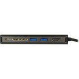 DeLOCK USB Type-C 3.1 Docking Station HDMI 4K 30 Hz, Gigabit LAN en USB PD functie Antraciet, HDMI, USB-C, USB-A, SD-kaartlezer
