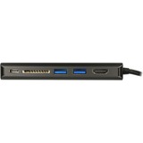 DeLOCK USB Type-C 3.1 Docking Station HDMI 4K 30 Hz, Gigabit LAN en USB PD functie antraciet, HDMI, USB-C, USB-A, SD-kaartlezer