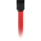 Sharkoon Sata III 90° sleeve kabel Rood, 0,3 meter